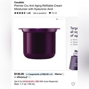 Caudalie Premier Cru Anti Aging Refillable Cream Moisturizer